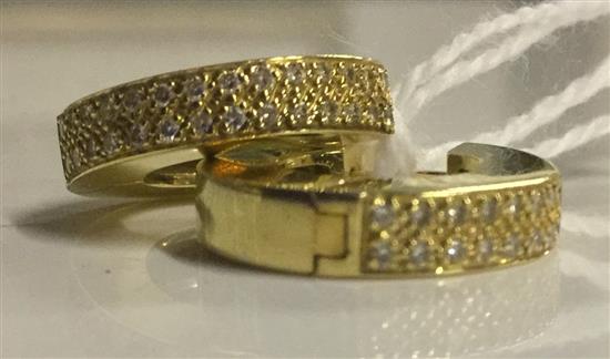 Pair of diamond-set 18ct gold hoop earrings